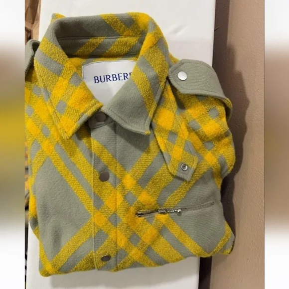 Burberry Check Plaid Pattern Wool Blend Jacket, Size 8 - Picture 13 of 16